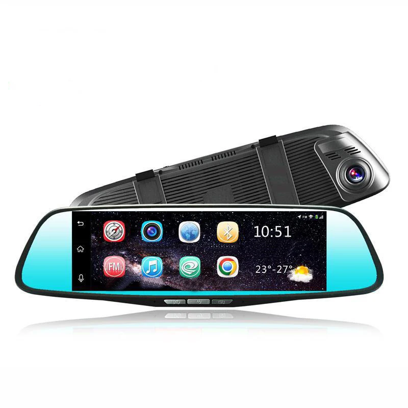 CAR DVR 4G Recorder 8 Inch Screen Rearview Mirror Navigator Remote Monitoring and An Camera Bluetooth