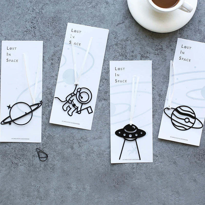 

24 pcs/Lot UFO bookmark set for reading note Space Planet Astronaut bookmarks kids gift Stationery Office School supplies CB767