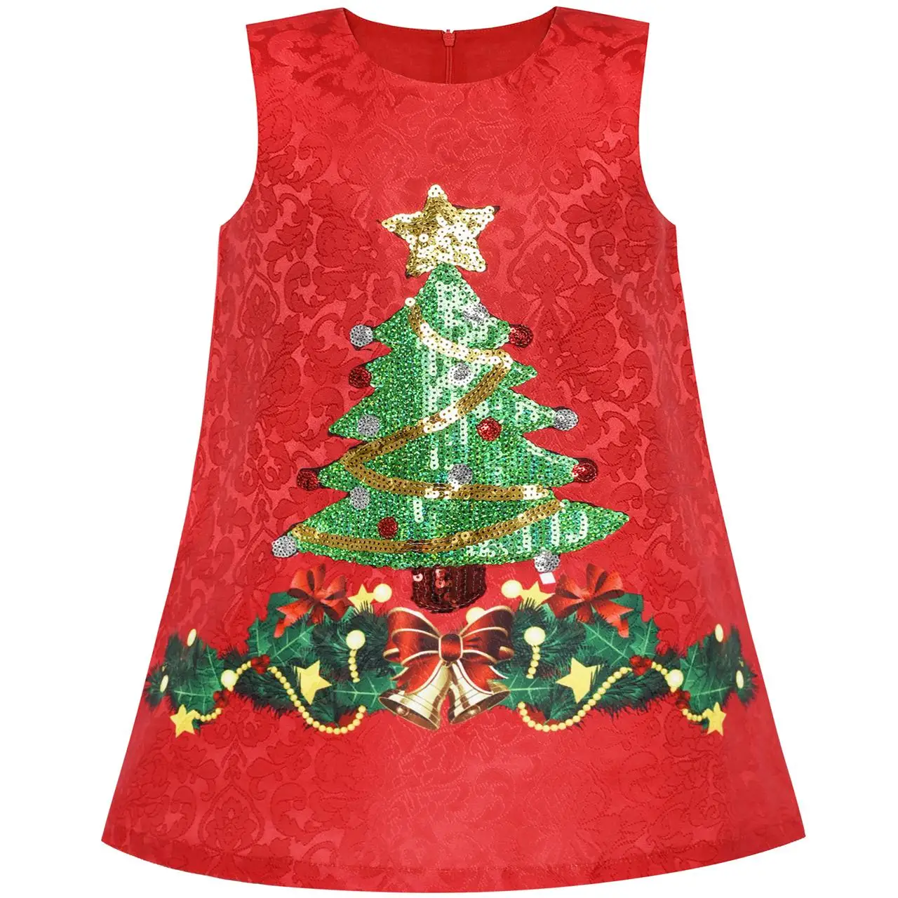Flower Girl Dress A-line Christmas tree Xmas Sequin Sparkling Holiday Party 2020 Summer Princess Wedding Size 3-10 Carnival | Детская
