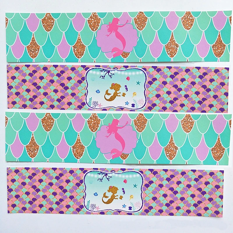 

Mermaid Water Bottle Label Sweet Water Bottle Stickers Mineral Theme Party Supplies Kids Birthday Party Decorations Supplies
