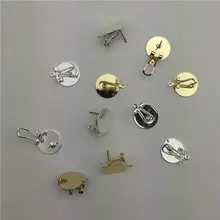 20 шт 15 мм Золотой Серебряный цвет зажим для уха с булавкой медный металлический зажим для уха DIY серьги в поисках