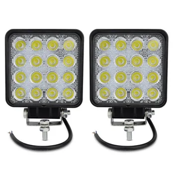

48w led work light IP67 waterproof Offroad truck 4x4 led driving light 2PCS Square design spot beam