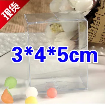 

100Pcs/Lot 3*4*5cm Clear PVC Birthday Party Gifts Box for Gift Box Wedding/ and Display Boxes