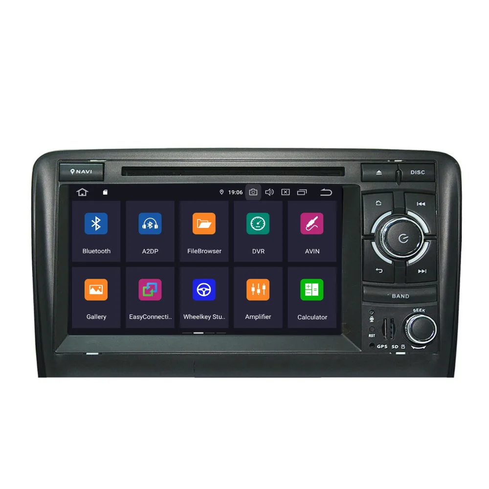 Excellent COIKA 7" Android 9.0 System Car DVD Player For Audi A3 S3 Quad Core 2+16G RAM WIFI Mirror Link BT Google USB SD 1080P OBD DVR 1