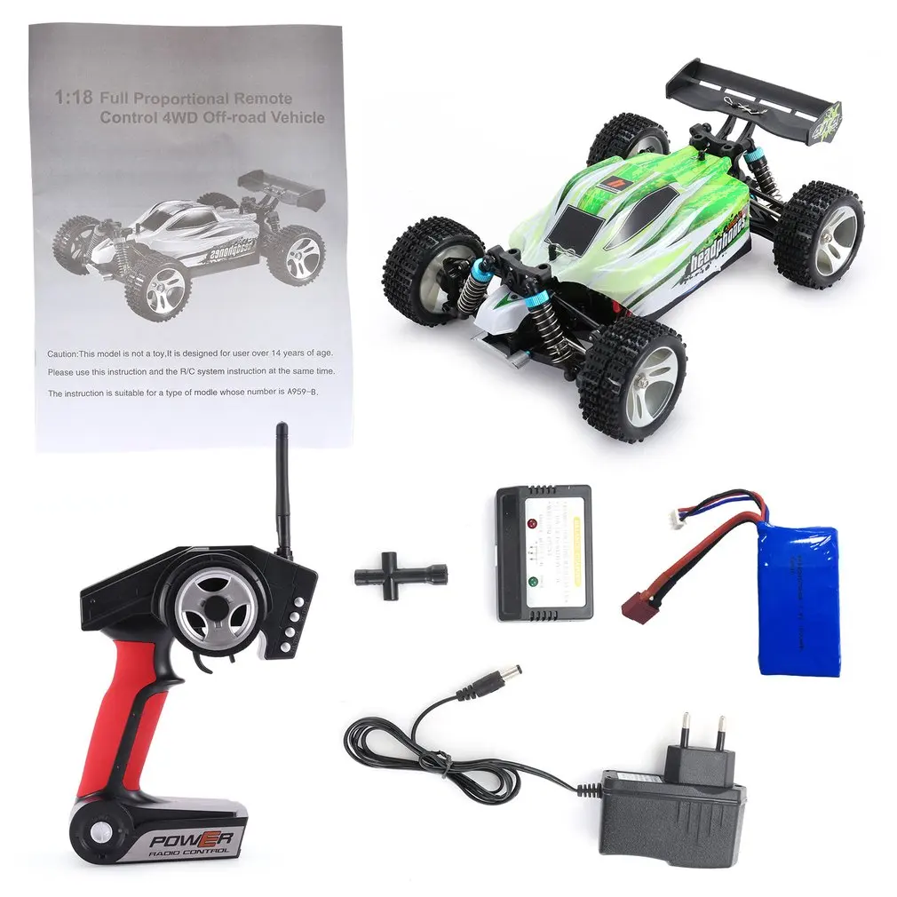 

WLtoys RC Speedcar A959-B 1/18 4WD Off Road RC Car 70km/h 2.4G Remote Control Racing High Speed Car Shockproof Buggy RC Car Toy