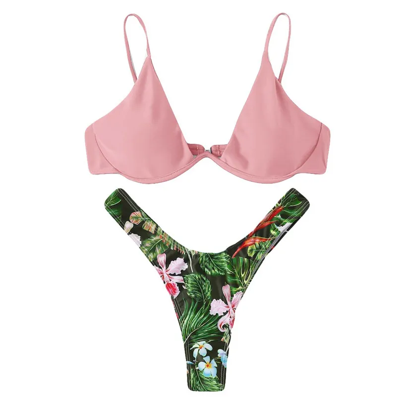 Sexy Bikinis Women swimwear Print Push-Up Padded Bra Beach Bikini Set Swimsuit Swimwear Ins popular style #2m13 (16)