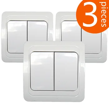 

3Pieces The European standard high quality double open and single control wall switch has CE authentication