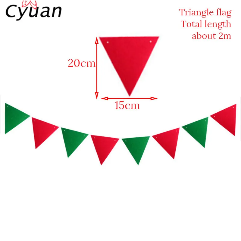 Cyuan, рождественские баннеры для бантиков, украшения для рождественской вечеринки, детские домашние гирлянды "сделай сам", рождественские носки с лосем, флаги, товары для нового года - Цвет: flag
