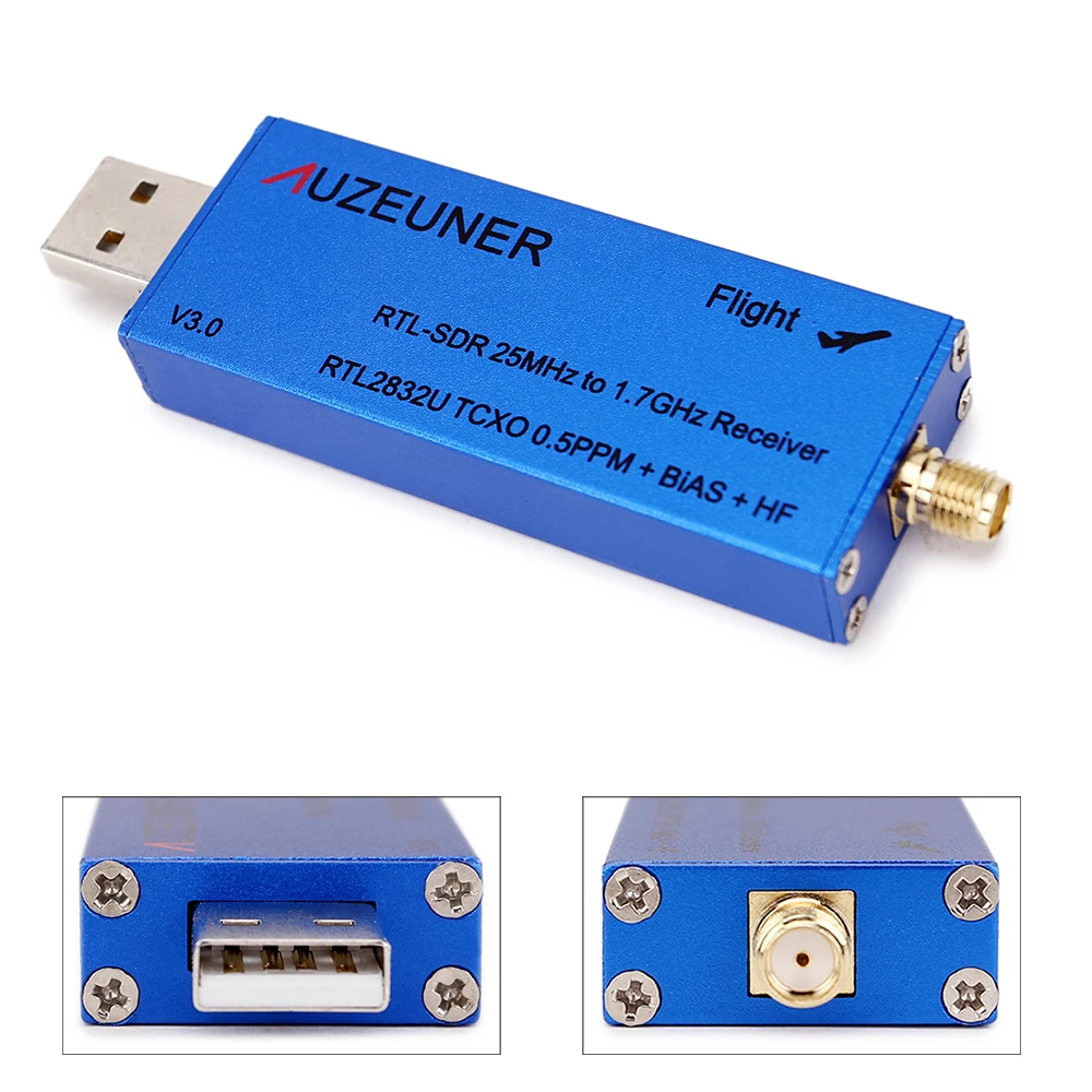 

25MHz - 1700MHz software radio Receiver RTL-SDR RTL2832U R828 TCXO DAB Receiver
