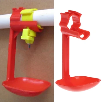 

Poultry Chicken Duck Birds Farm Animals Hanging Drinking Nipple Water Drinker Feeder With Cup
