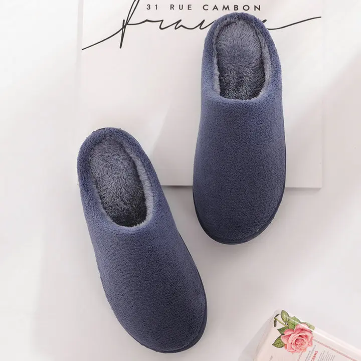 2018 Soft New Winter Warm Bedroom Winter Home Slippers Shoe Women Men Soft Cozy Cotton Shoes Woman Slipper (17)