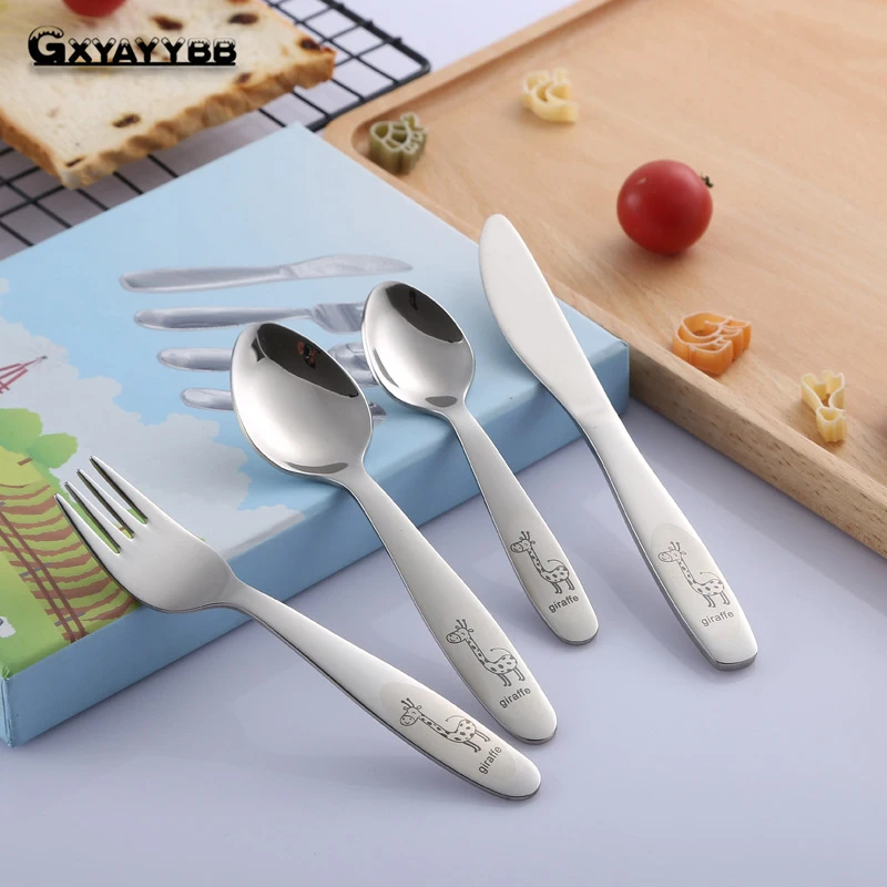 Children's cutlery set 4 piece set 304 stainless steel children's