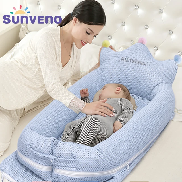SUNVENO 0 2 Years Portable Baby Bed Crib Newborn Infant Bedding Sleep