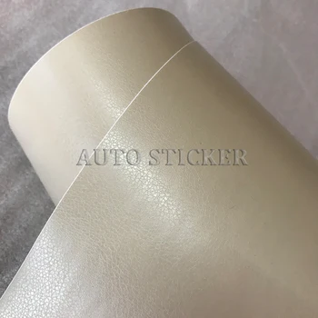 

10/20/30/40/50cm*152cm Car Interior Decoration Sticker Beige Leather Pattern PVC Adhesive Vinyl Film Stickers For Dashboard