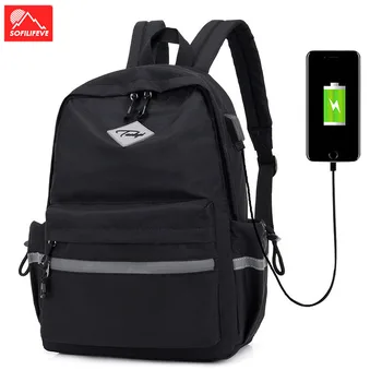 

Campus Solid Color Schoolbag Men Women Unisex Leisure Hiking Riding Travel Backpack Picnic Laptop Book Rucksack Trekking Bag