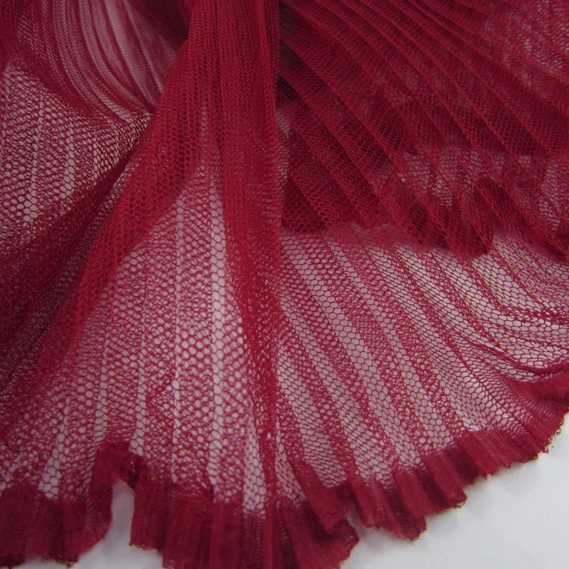 10 метров, ширина 150 см, гофрированная плиссированная сетчатая кружевная ткань, модная перспективная ткань для свадебного платья, летнее шитье ручной работы