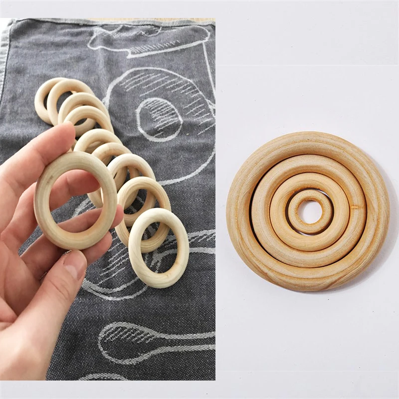 

20Pcs/Bag DIY Ear Jewelry Accessories Loop Circle Wood Ring Earrings Charm Hollow Cirlce Diy Crafts Findings Baby Teething Ring