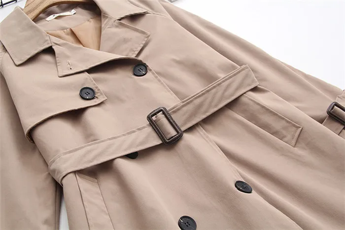 Spring Autumn Large size Trench Coat Women Belt Slim Cotton Windbreaker Female Loose Double-breasted Trench 4XL Fashion G16