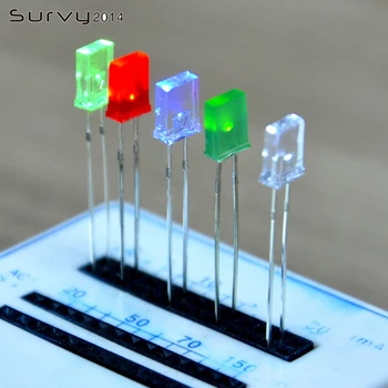 

50PCS 2x3x4mm/2x5x7mm Clear/Diffused Rectangle Rectangular Red/Green/Yellow/Blue LED Emitting Diodes Light