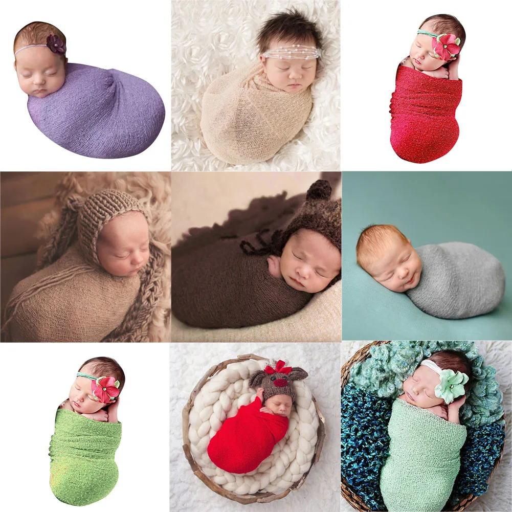 

Baby Swaddle Stretch Knit Wrap Newborn Photography Props Baby Nubble Rayon Wraps Maternity Scarf Hammock Swaddling Women Shawl