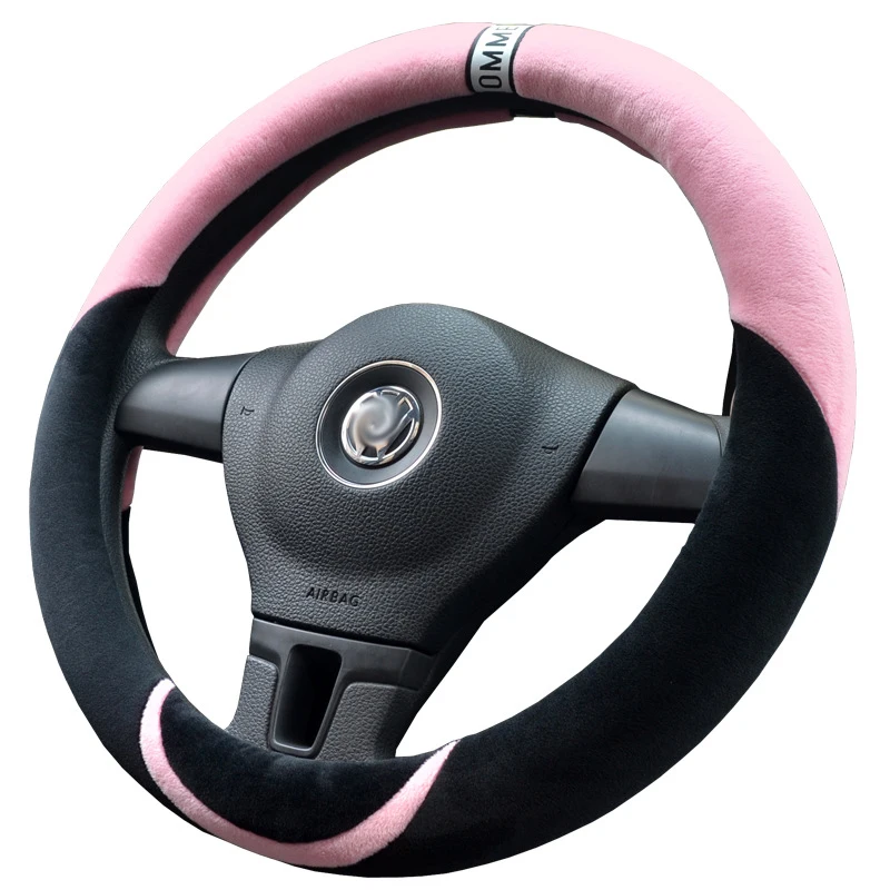Plush Stretch- On Vehicle Steering Wheel Cover Classic Black Car Protector | Автомобили и мотоциклы