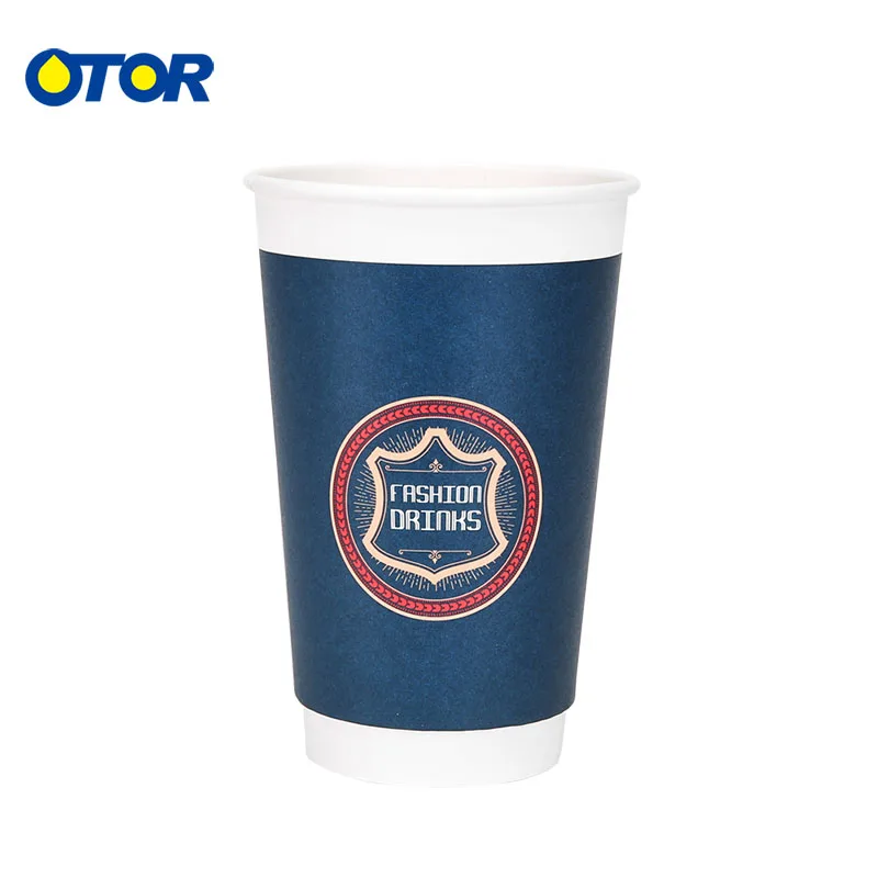 OTOR 500 шт 8 унций 12 унций 16 унций бумажные стаканчики двухслойные теплоизоляционные одноразовые чашки с крышкой для кофе и напитков