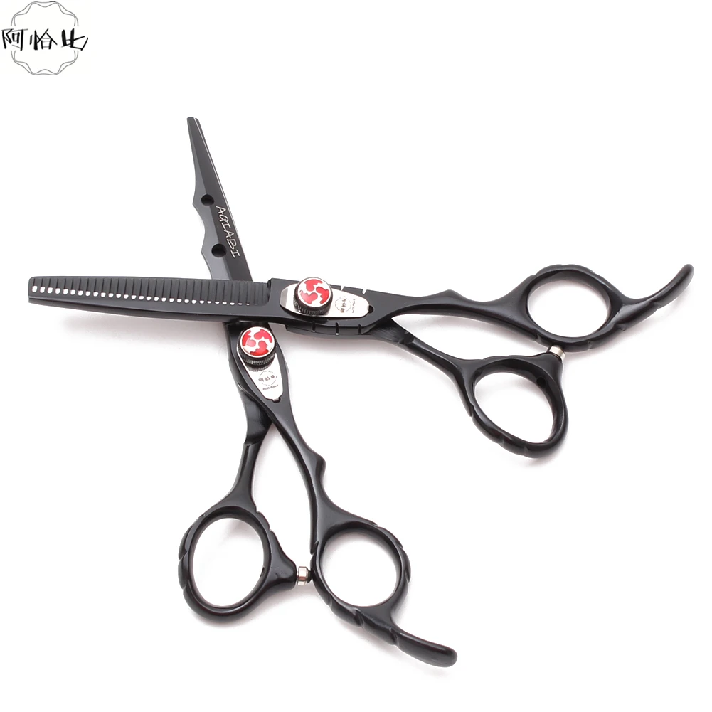 6" AQIABI 440C Black Color Hairdressing Scissors Cutting Shears