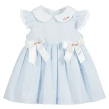 Новинка года, испанское платье для маленьких девочек, Светло-Голубые Платья с цветочным принтом, праздничная одежда