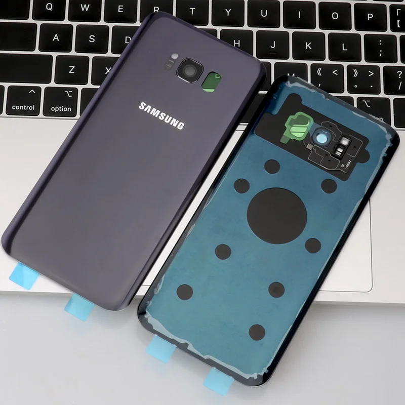 6," для SAMSUNG Galaxy S8 PLUS G955F задняя крышка батарейного отсека задняя стеклянная крышка Корпус чехол Замена для SAMSUNG S8 plus Крышка батарейного отсека - Цвет: S8 Plus Gray