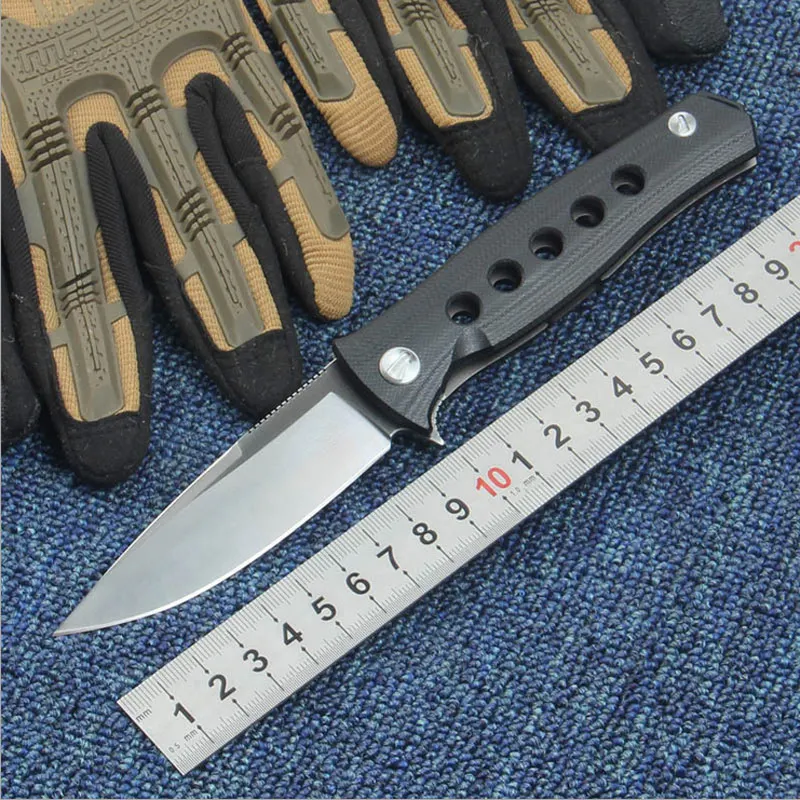 

Bearing Folding Knife 58-60HRC D2 Blade G10 Handle Outdoor Camping Hunting Survival Utility Tactical Pocket Rescue EDC Tools