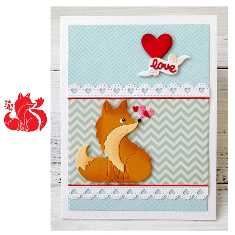 

Cute Fox Animal Metal Cutting Dies for Scrapbooking Paper Craft Embossing Die Card Making Stencils New 2019 Valentine