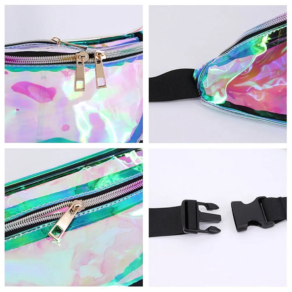 

Women Men Waterproof Waist Bag Casual Shiny Reflective Summer Beach Pack Bum Bags KA-BEST