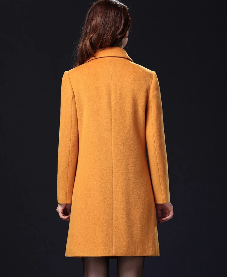 Элегантное зимнее шерстяное пальто Женская мода высокого класса женские длинные шерстяные пальто куртка размера плюс Femininos Свободная Повседневная теплая верхняя одежда