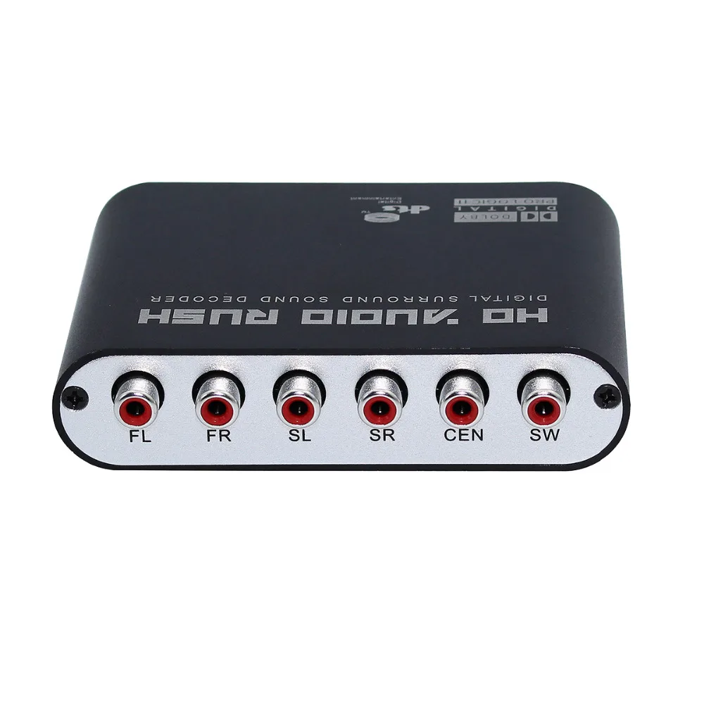 1 PCS Digital AC3 Optical to Stereo Surround Analog HD 5.1 Audio Decoder 2 SPDIF Ports Rush for Players/DVD/XBOX360