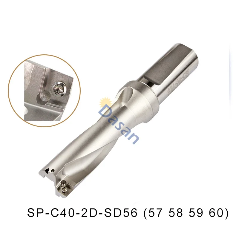 

SP C40 2D 56 57 58 59 60 mm SP U Drill Type CNC Indexable Insert Drills Lathe Metal Cutter Tool for SP Indexa Insert