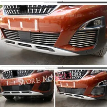 Для peugeot 3008 GT передняя противотуманная решетка из нержавеющей стали Накладка Нижняя Центральная решетка облицовки радиатора 26 шт