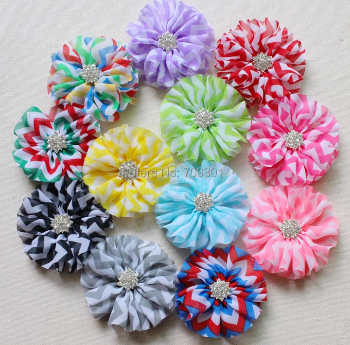 Шифоновая повязка на голову для девочек|chiffon flowers|chiffon headbandrhinestone centers |