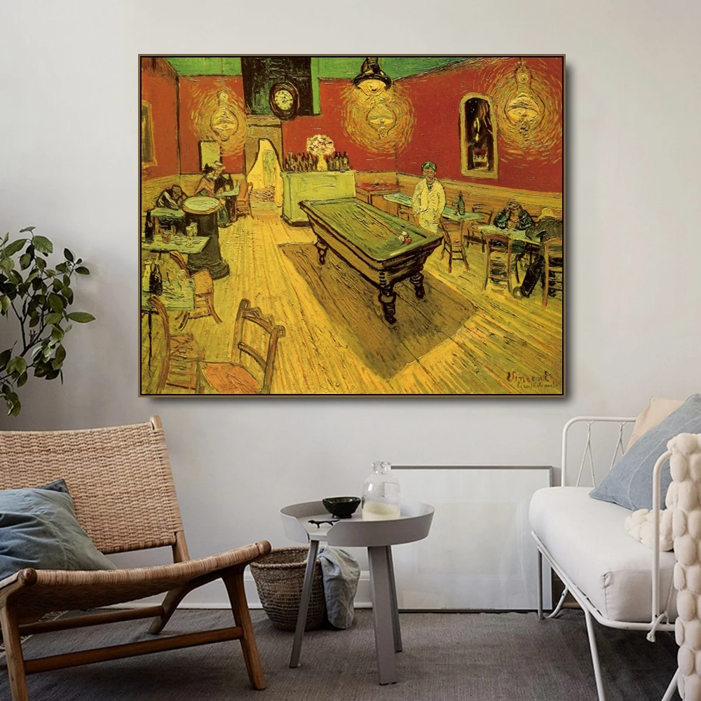 Ночная кафе Винсента Ван Гога холст живопись, каллиграфия плакатный принт Домашние Декоративные Настенные рисунки для гостиной спальни