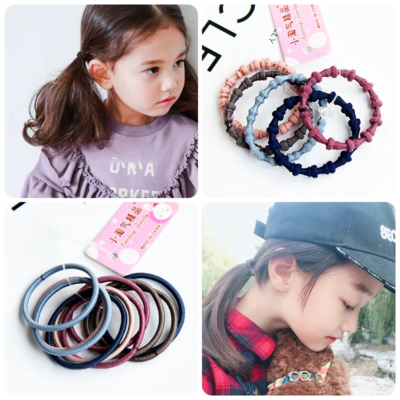 

55 Pcs/Pack 10 Styles Cute Colourful Girl Elastic Hair Bands Ponytail Holder Baby Rubber Band Scrunchies Kids Hair Accessories