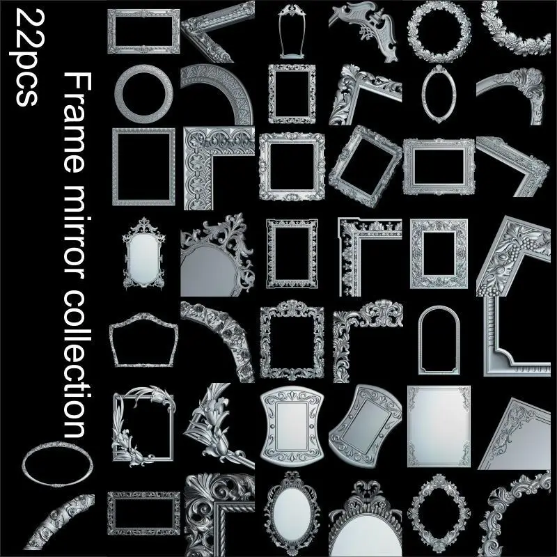Hallo-q 22 stücke Rahmen spiegel kollektion 3d modell STL erleichterung für cnc STL-format 3d Relief Modell STL Router 3 achsen Engraver ArtCam Hallo-q 22 stücke Rahmen spiegel kollektion 3d modell STL erleichterung für cnc STL-format 3d Relief Modell STL Router 3 achsen Engraver ArtCam