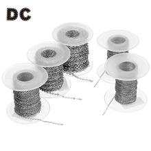 

DC 10yard/roll Diy Stainless Steel Necklace Chains Cross Pendant Women Men Necklace Chain Accessories for Jewelry Making Finding