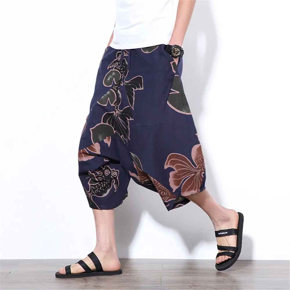 

New Hip Hop Harem Pants Baggy Cotton Linen Harem Pants Men Women Plus Size Wide Leg Trousers Boho Casual Cross-pants M-3XL
