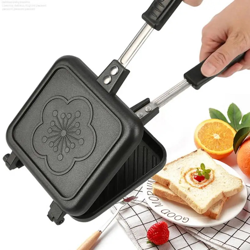 

Non-Stick Sandwich Gas Maker Iron Bread Toast Breakfast Machine Waffle Pancake Baking Barbecue Oven Mold Grill Frying cook Pan