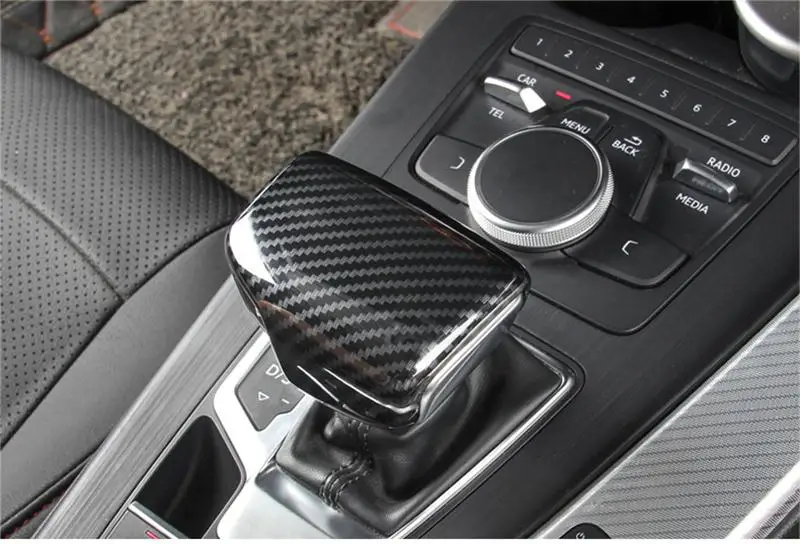 Автомобильный Стайлинг, рукоятка переключения передач, защитный рукав, Чехлы, наклейки для Audi A4 B9 A5 Q7, углеродное волокно, накладка, авто аксессуары