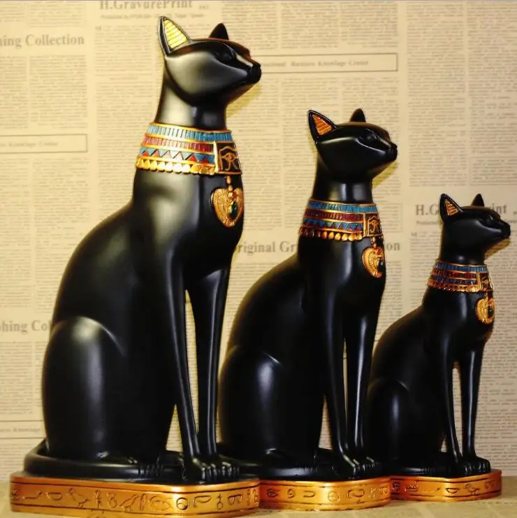 Статуя кота из смолы, египетский кот, Бог, украшение для дома, креативные подарки для дома, Fengshui Lucky, скульптура животного 05395