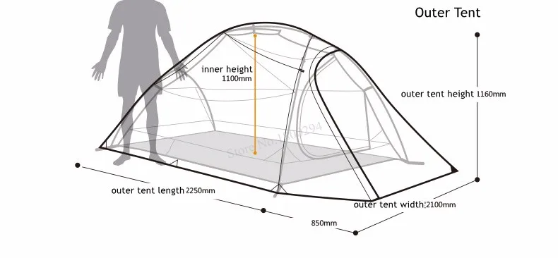 2,02 кг Naturehike палатка для 3 человек 20D силиконовый тканевый двухслойный непромокаемый уличный кемпинговый Тент со снежной юбкой с принтом для ног