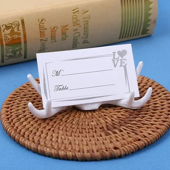 

100pcs Unique Design White Resin Antler Place Card Holder Wedding Decoration Favors+DHL FREE SHIPPING
