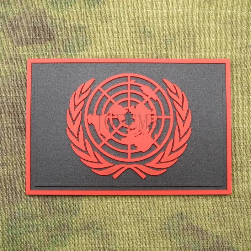 

Red The United Nations Flag UN Flag Tactical military morale 3D PVC patch PB1208