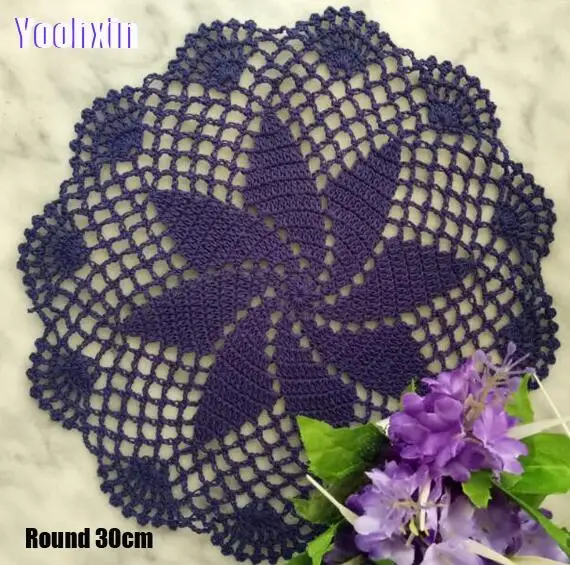 

HOT cotton round placemat cup coaster mug kitchen wedding table place mat cloth lace Crochet tea coffee glass doily Handmade pad