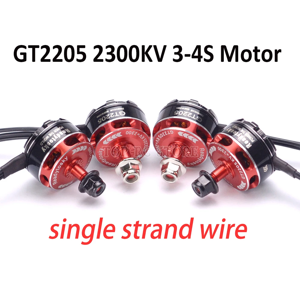 

4pcs GT2205 2205 2300KV Brushless Motor 3-4S single strand wire for ZMR250 Robocat 270 Nova 235mm FPV Racing Quadcopter